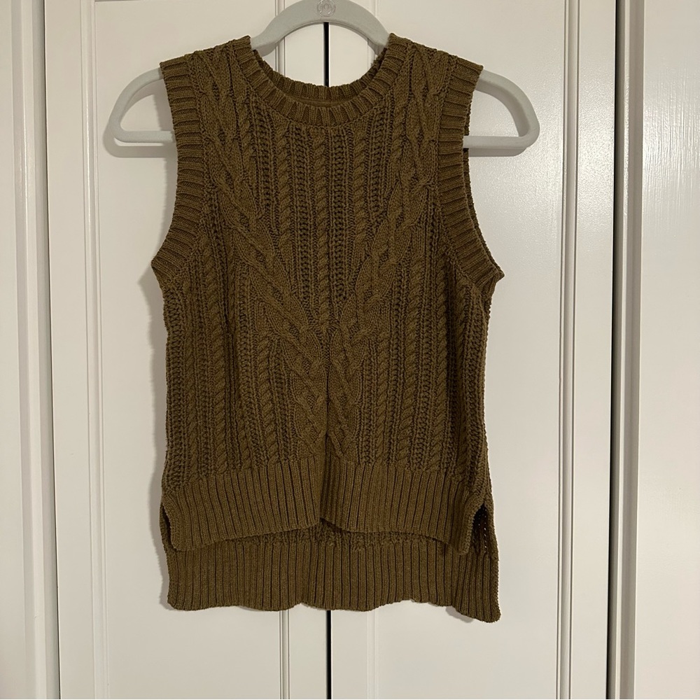 Rachel Zoe womens olive green sweater vest